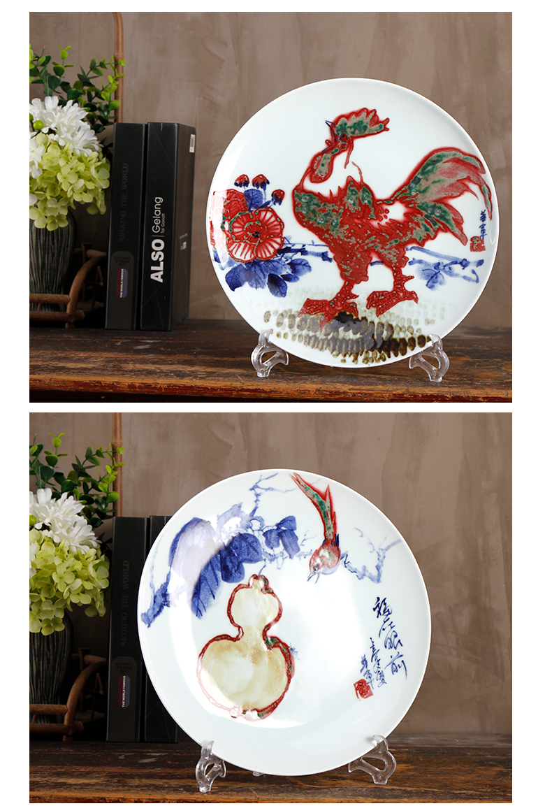 Jingdezhen porcelain gifts home hand - made decorative plate of ITO RaoHuaJun ceramics decoration plate hand - made the master works