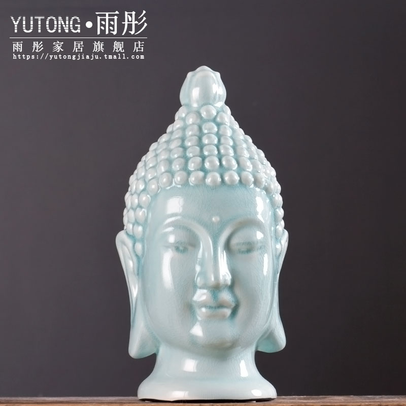 Jingdezhen ceramic ice cracked piece process beadle furnishing articles of Buddha club hotel business gifts ceramic arts and crafts