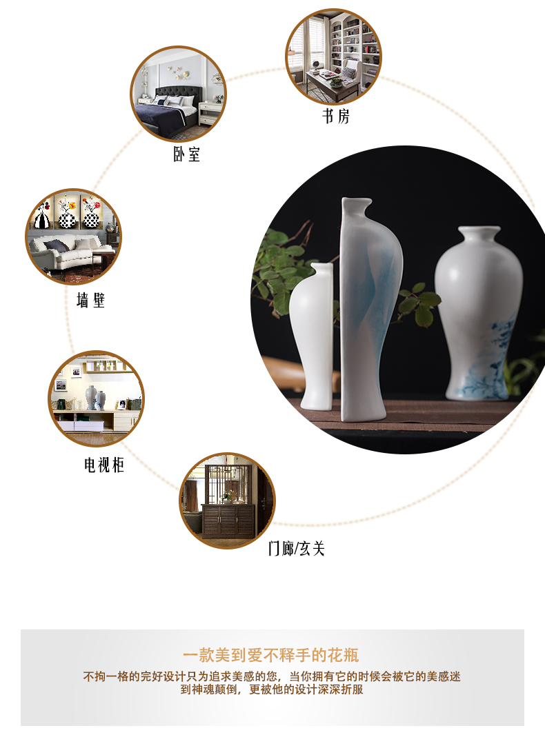 Jingdezhen ceramic wall hanging vases, hand - made porcelain corner to decorate the sitting room the bedroom metope study flower arranging, furnishing articles