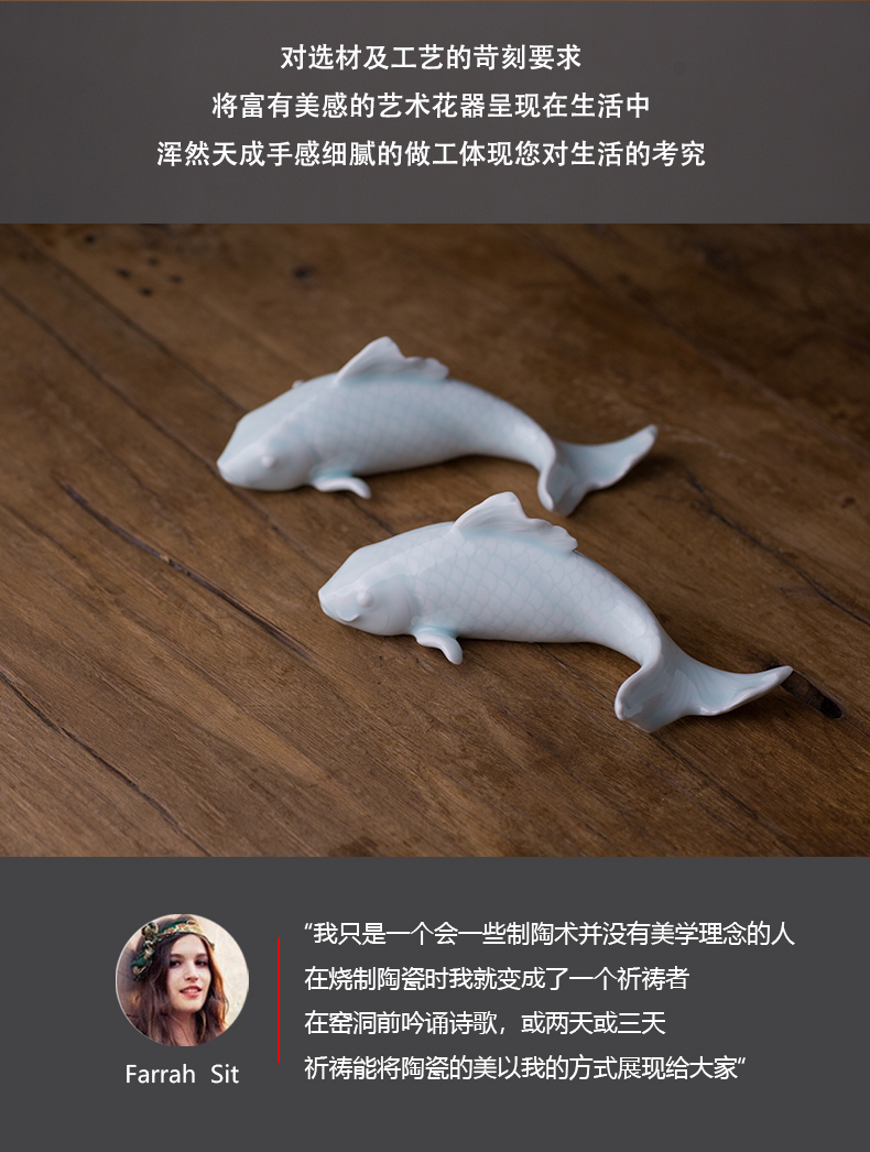 Jingdezhen ceramic fish modern decoration furnishing articles furnishing articles ceramic wall hanging three - dimensional fish home furnishing articles every year