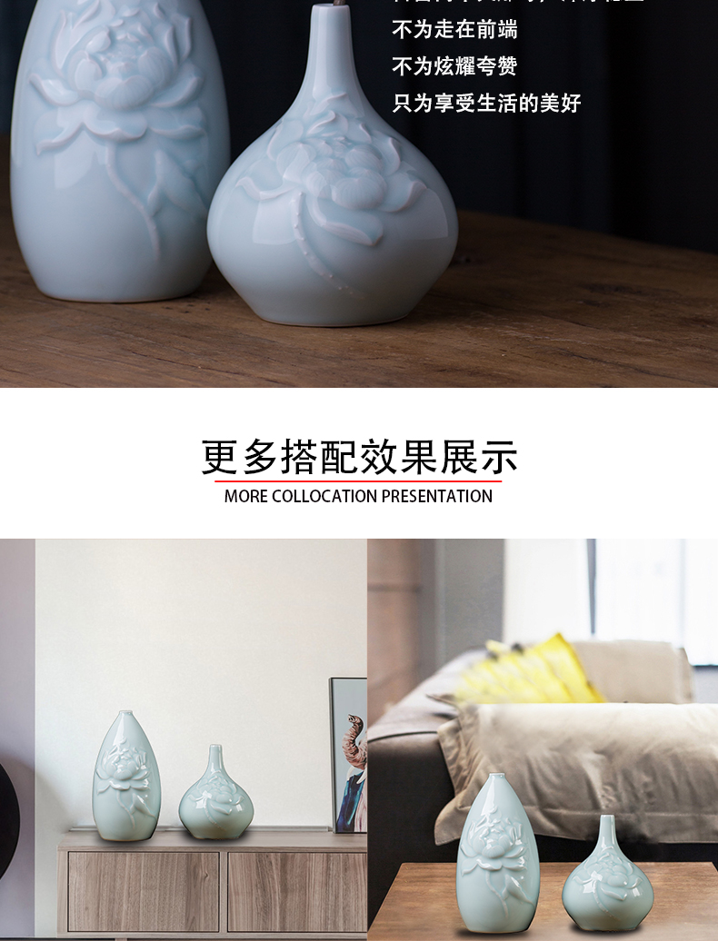 Buddha lotus home sitting room ceramic vase furnishing articles table mesa small pure and fresh flower arranging creative contracted decorate flowers