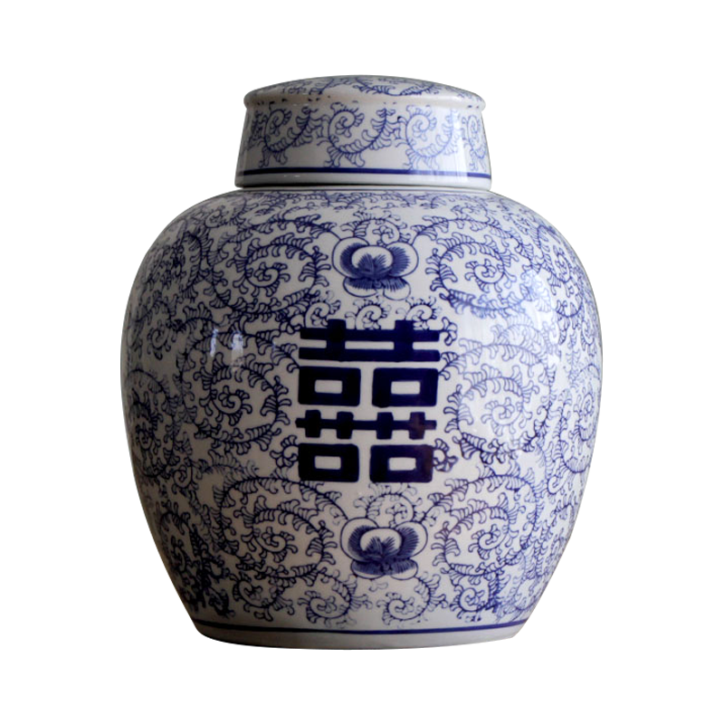 Rain tong home |/blue and white porcelain is the name plum flower drum marriage room multi - functional furnishing articles furnishing articles ornaments of jingdezhen ceramics