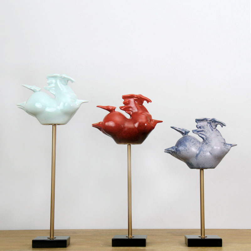 Jingdezhen ceramic horse furnishing articles celadon porcelain home sitting room ark adornment handicraft creative desktop furnishing articles