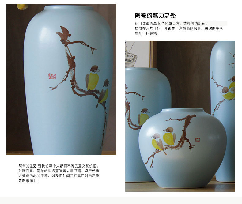 A three - piece ceramic vase temperature hydroponic jingdezhen ceramic vase sitting room place vase