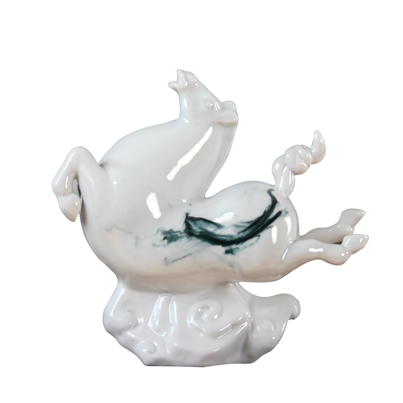 Ceramic horse shadow celadon home furnishing articles furnishing articles of jingdezhen ceramics decoration process