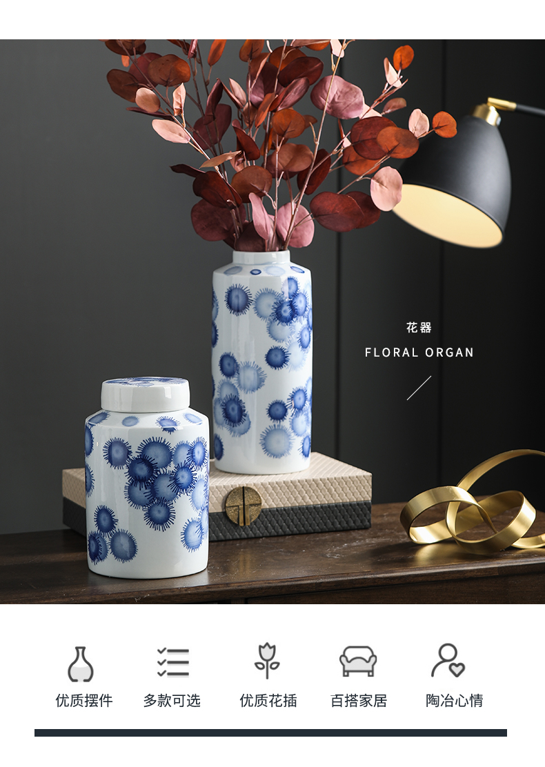 Rain tong Bohemian ceramic pot put vase jingdezhen ceramic household ceramic vase furnishing articles furnishing articles