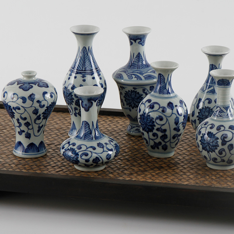 Jingdezhen ceramics archaize little blue and white porcelain vases, flower arrangement home decoration furnishing articles wedding housewarming gift