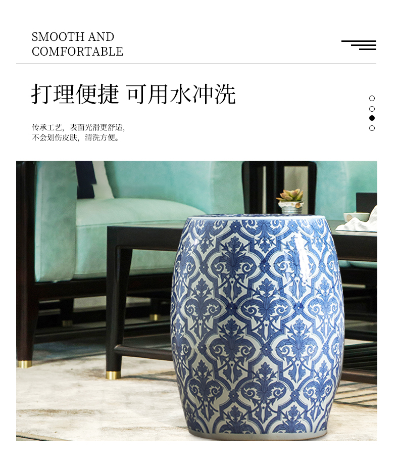 Jingdezhen new Chinese style villa hotel ceramic decoration drum who between example pier sit mound in shoes who toilet who