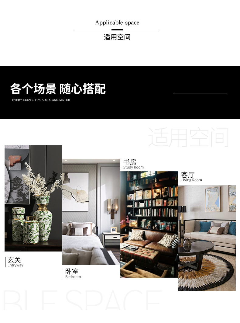 New Chinese style in modern light key-2 luxury zen TV ark, wrought iron ceramic art furnishing articles, the sitting room porch ark adornment