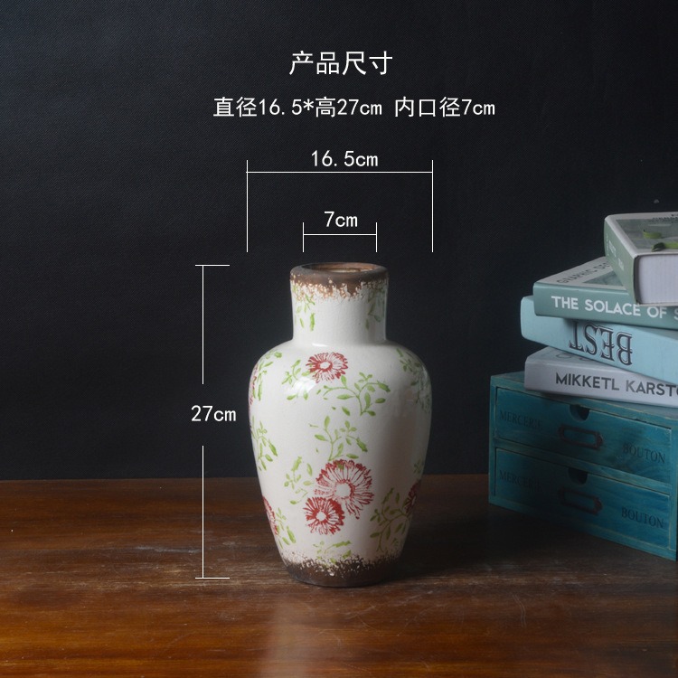 Rain tong rural village vase home porch study office flower implement creative flower ceramic vase