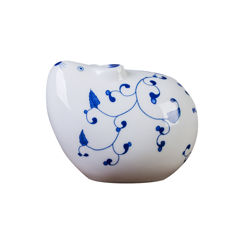 Jingdezhen blue and white porcelain enamel furnishing articles 12 zodiac rat ox tiger rabbit snake horses sheep monkey chicken dogs "crafts