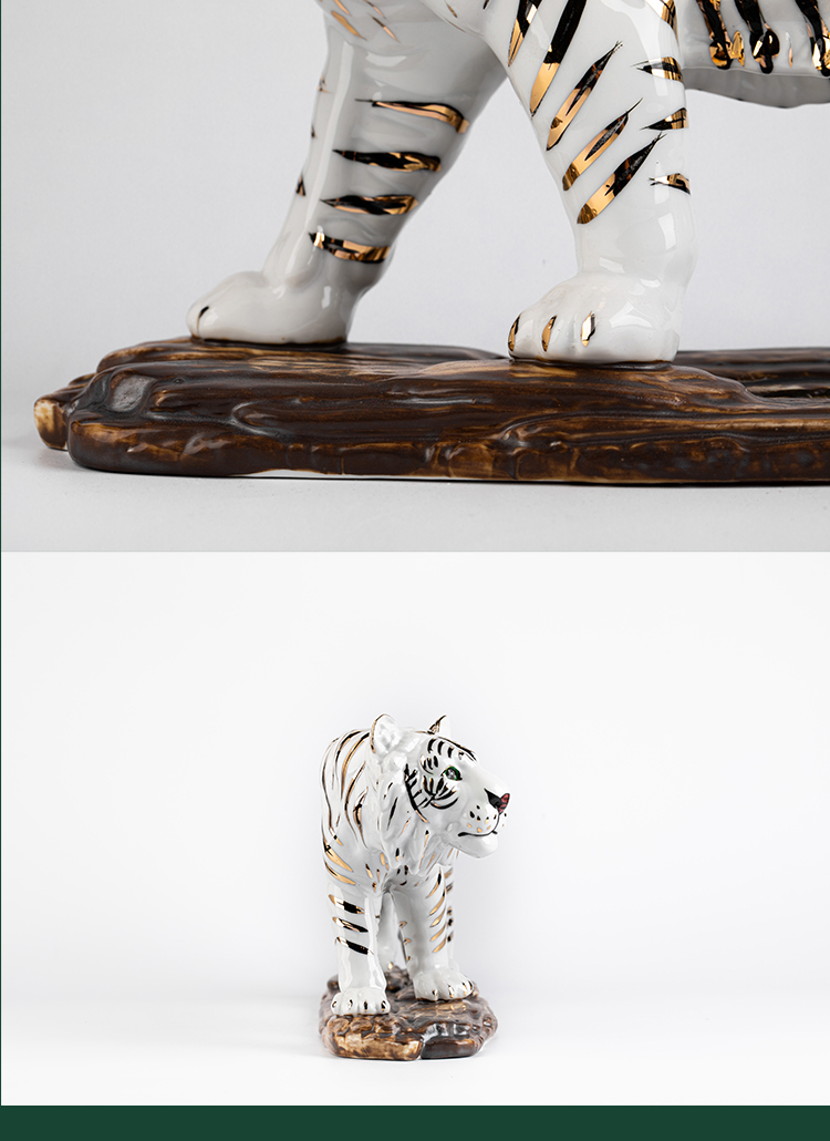 Chinese zodiac tiger place decoration home desk ceramic handicraft gifts crafts creative decorations