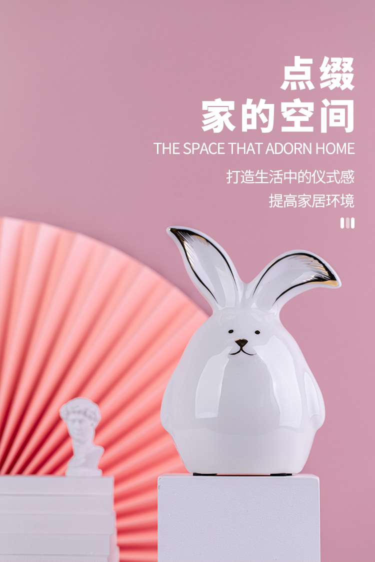 Ceramic rabbit northern wind small ornament adornment sitting room room study decoration household act the role ofing is tasted office furnishing articles