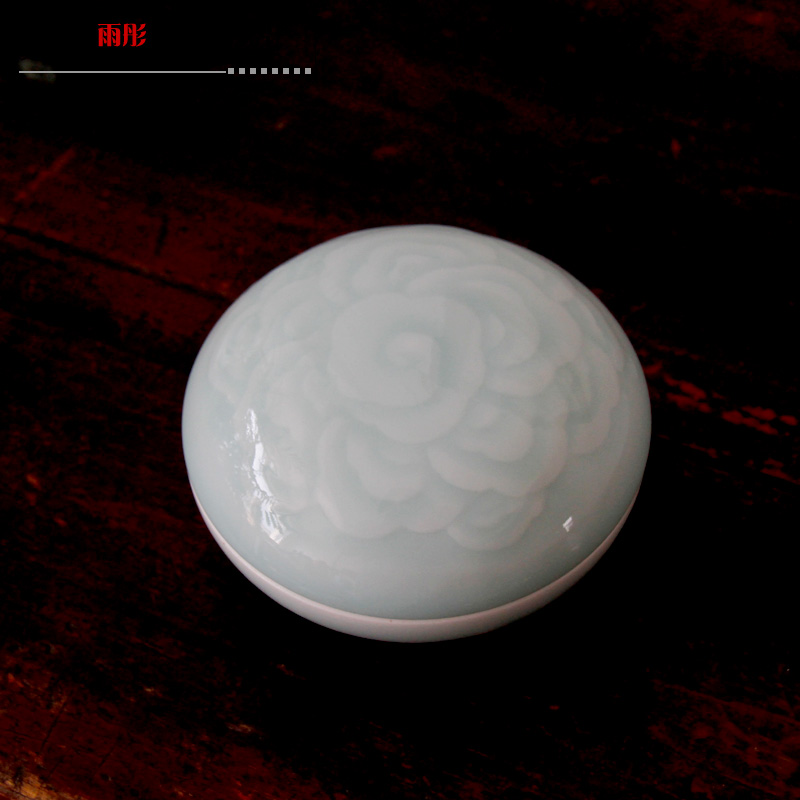 Do porcelain ceramic jewelry box, hand carved lotus lotus many shadow celadon ink pad ashtray mini caddy fixings