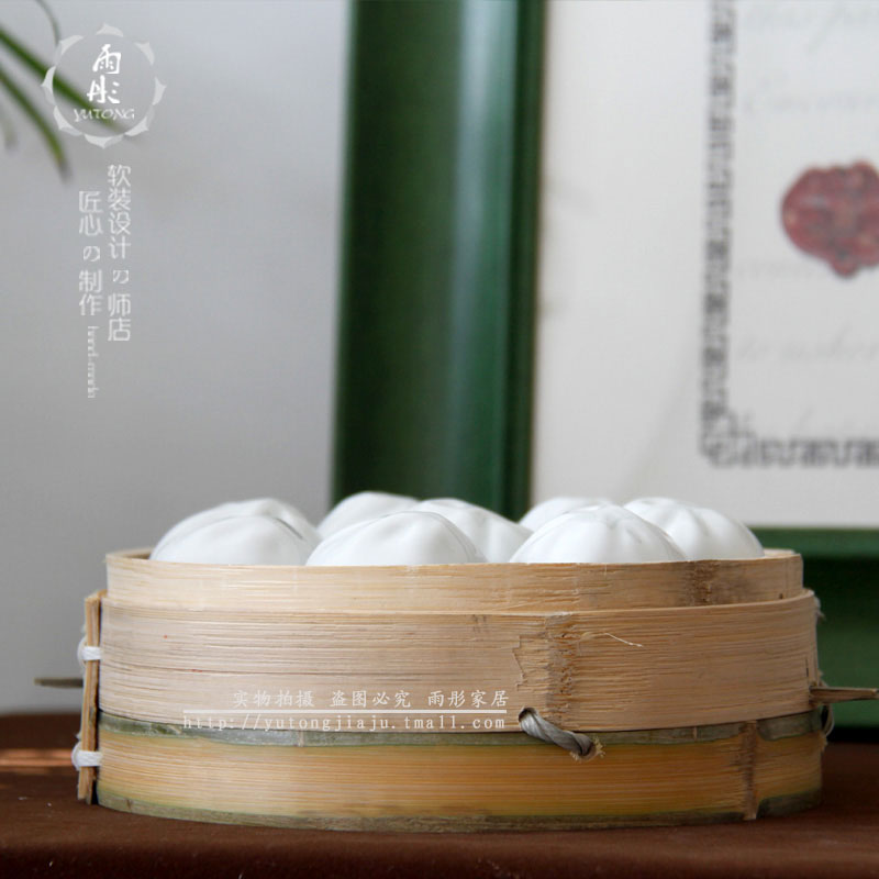 Steamed stuffed bun ceramics handicraft Steamed stuffed bun car decoration ceramics jingdezhen ceramics space home decoration furnishing articles