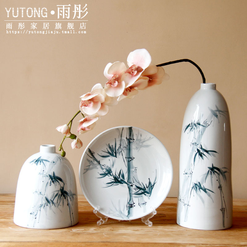 Jingdezhen ceramic vase furnishing articles hand - made desktop household water raise flowers, dried flowers, flower arrangement sitting room hang dish ornaments