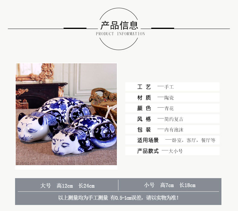 Jingdezhen blue and white porcelain, lovely languid is lazy cat cat cat ceramics handicraft furnishing articles home decoration interior decoration