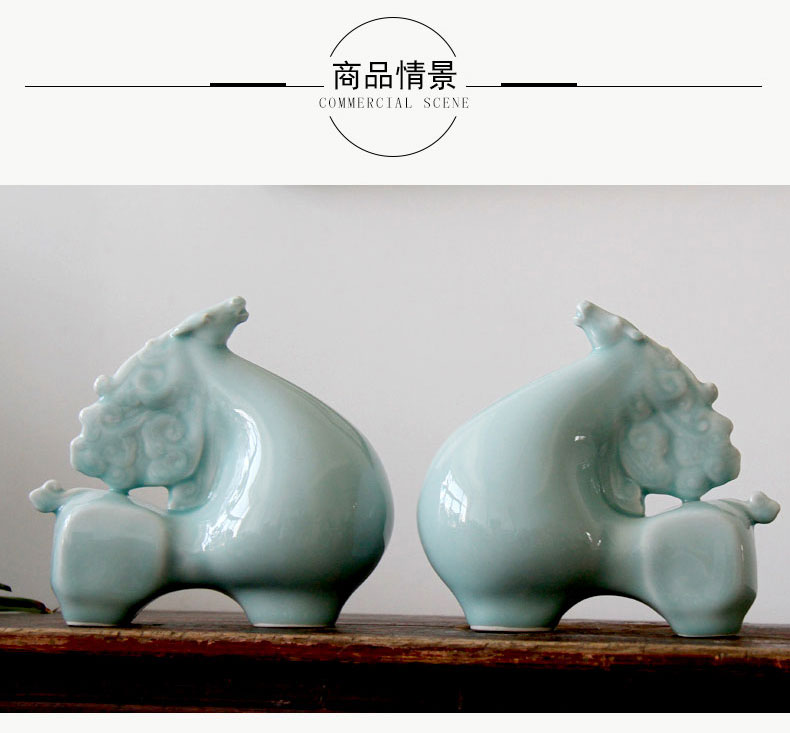 Jingdezhen ceramic horse furnishing articles sitting room home decoration ceramic handicraft decoration household ceramic horse furnishing articles