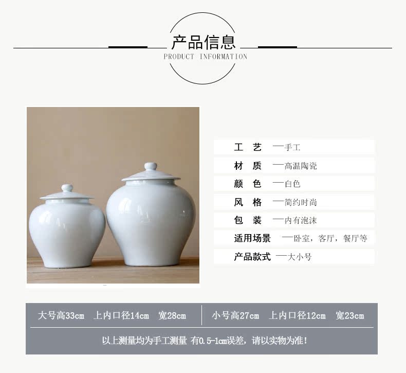 Opens to booking a soft outfit domestic act the role ofing single type of jingdezhen ceramics glaze white contracted and I adornment is placed ceramic pot