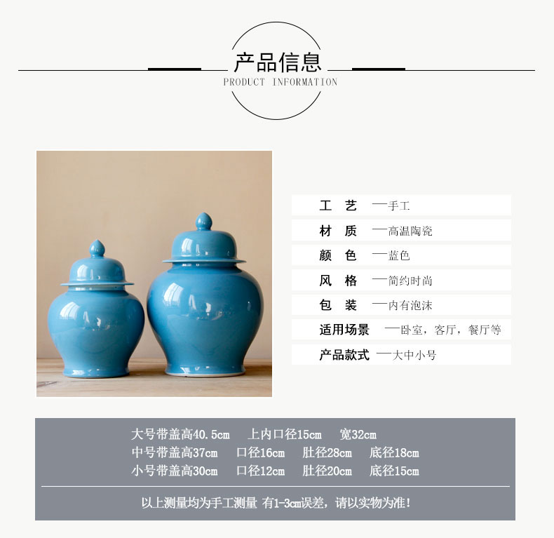 Rain tong home | home furnishing articles furnishing articles of jingdezhen ceramic blue beauty contracted atmospheric storage tank of pottery and porcelain