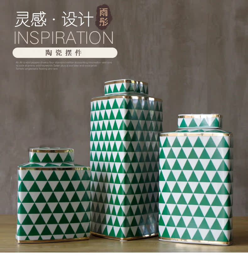 Rain tong home | jingdezhen ceramics creative the see colour blue and white triangle/ceramic pot home sitting room porch place