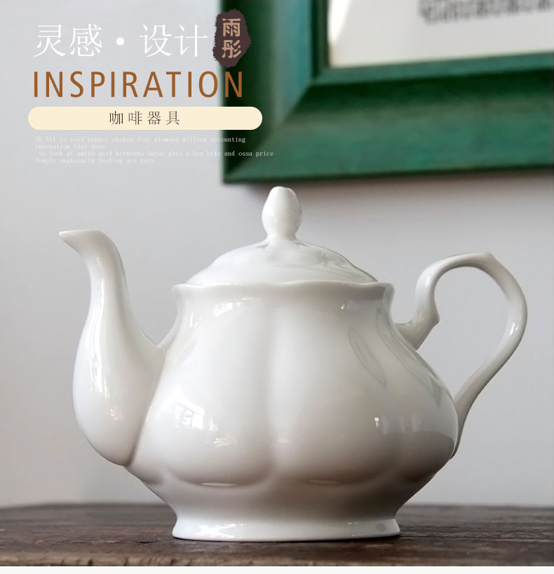 Feel the ipads porcelain European white coffee British red tea pot of coffee, coffee pot
