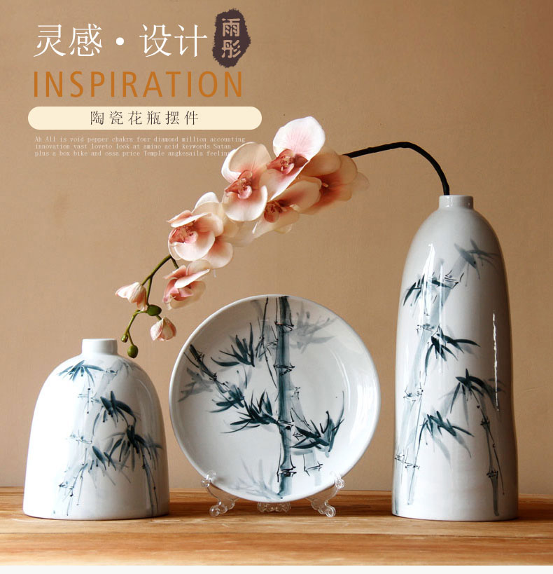 Jingdezhen ceramic vase furnishing articles hand - made desktop household water raise flowers, dried flowers, flower arrangement sitting room hang dish ornaments