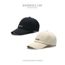 Hat tide Summer men and women simple embroidery letter soft top baseball cap couple cap cap spring and summer shade curved eaves