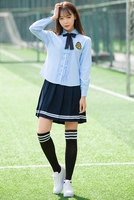 Одинарная женская рубашка синего цвета с длинными рукавами