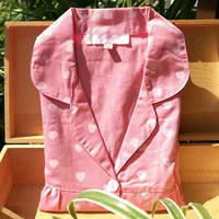 Bộ đồ ngủ cotton nữ Bộ đồ cotton dài tay 100% cotton dệt Bộ đồ ngủ nữ ngắn tay cộng với phân bón XL bộ đũi mặc nhà