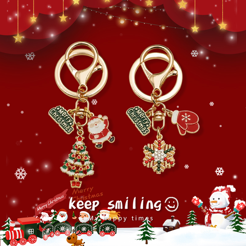 Christmas Cartoon Keychain Pendant, Exquisite Snowflake Santa Claus Keychain, Creative Christmas Tree Small Gift Christmas Cartoon Keychain Pendant, Exquisite Snowflake Santa Claus Keychain, Creative Christmas Tree Small Gift