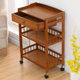 Nanzhu mobile dining cart cart hot pot storage rack kitchen boutique beauty salon hotel tea solid wood three-layer