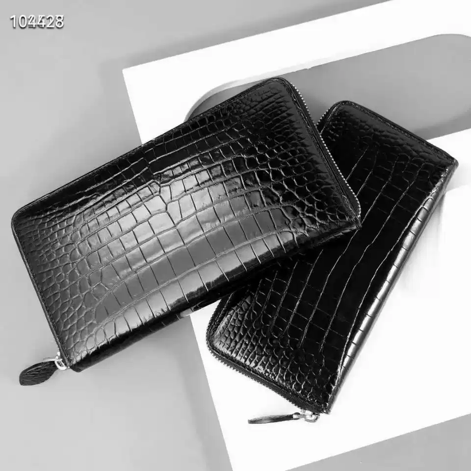 无拼接鳄鱼皮手包真皮多卡位钱夹票夹男士真皮手