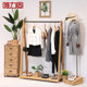 Weiligu Clothing Store Clothes Rack Display Rack Retro Iron Clothing Display Rack Solid Wood Floor-standing Clothes Rack Clothing Store Island Rack