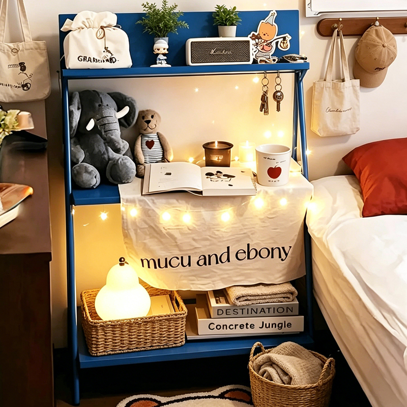 Wall-Mounted Bauhaus Dopamine Shelf Bookshelf Decorative Blue Shelf Display Rack Cat Cafeteria Storage Shelf