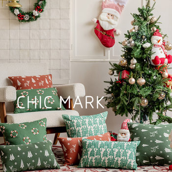 Christmas pillows, cushions, soft furnishings, decorative arrangements, nordic light luxury pillowcases, square waist pillows