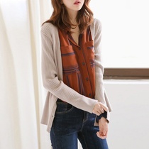 Knitted Cardigan Women Spring and Autumn Slim Outside 2021 New Autumn Pit Short Skewer Jacket