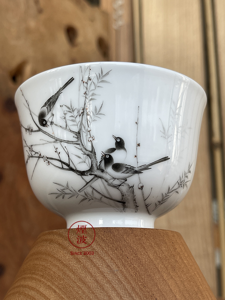 Jingdezhen nine calcinations color ink painters porcelain hand beaming keller cup sample tea cup