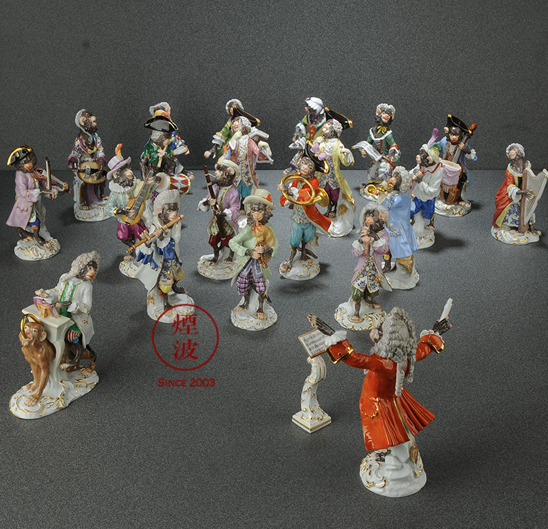 German mason mason meisen porcelain the baroque classical porcelain collection plastic monkeys