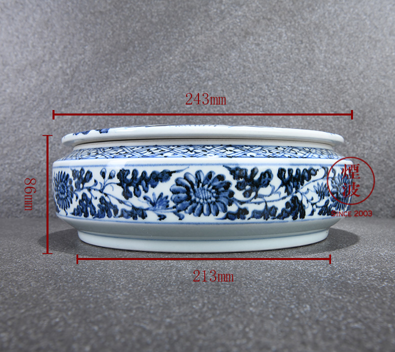 Those jingdezhen g frequently lianchi mandarin duck hall hand - made imitation of yuan blue and white porcelain tea box of the tea pot cover