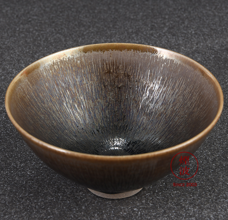 Those Japanese pottery master expedition just built grain mesh temmoku light tea master cup single cup tea cups