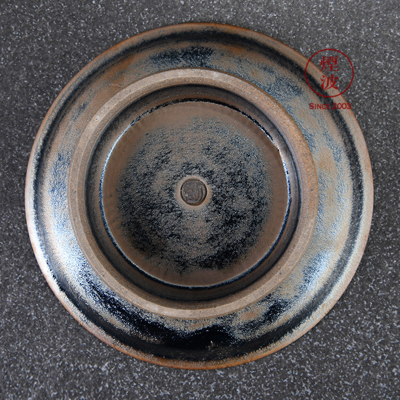 Japanese pottery master expedition just dazzle crystal droplets temmoku glaze tower of dish pot pot bearing snack tray