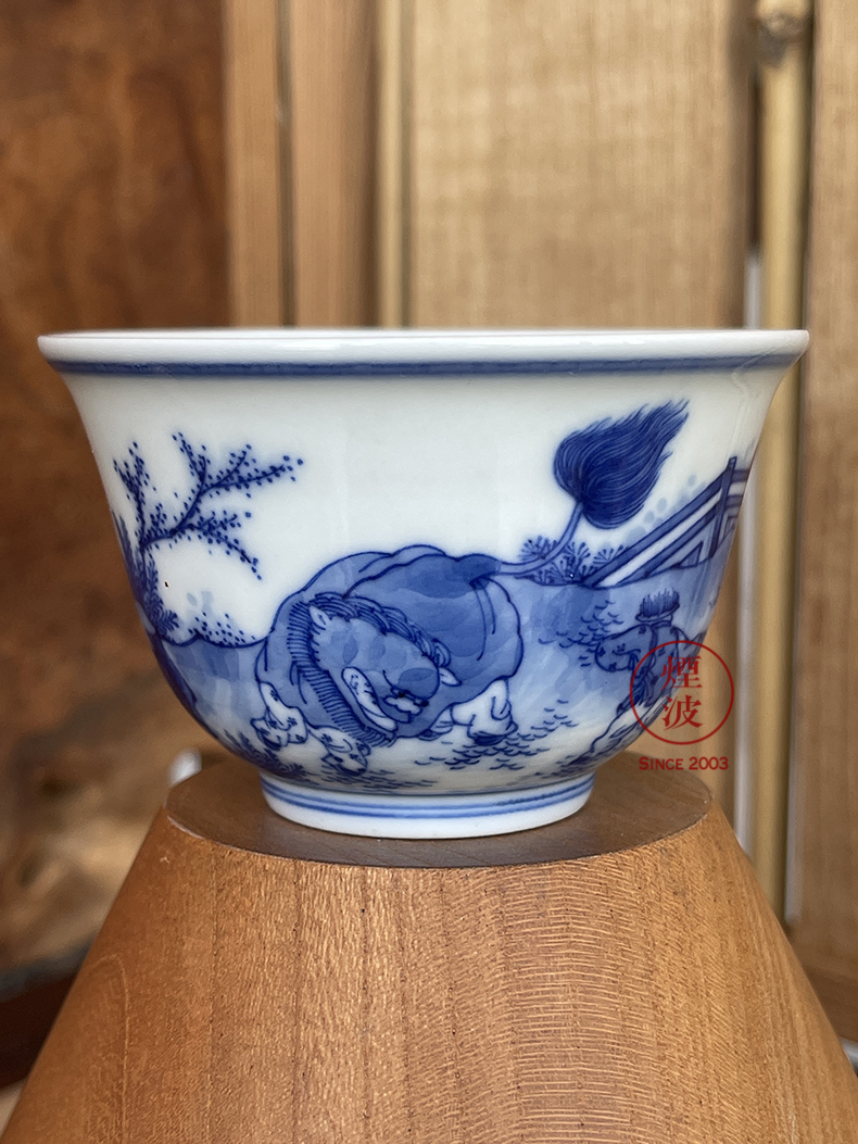 Jingdezhen lesser RuanDingRong com.lowagie.text.paragraph made lesser blue baby play five lion dance koubei