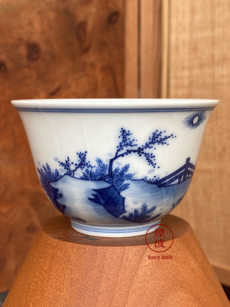 Com.lowagie.text.paragraph made hand - made of blue and white porcelain of jingdezhen lesser RuanDingRong lesser mago life of sample tea cup tea cups