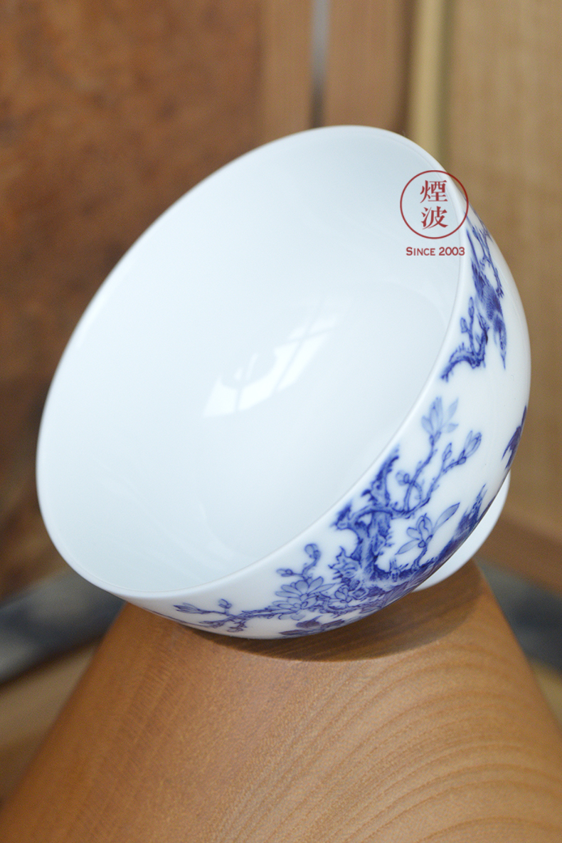 Jingdezhen nine wonderful hand burn hand - made porcelain nine paragraphs peony yulan flower heart bowl of tea cups