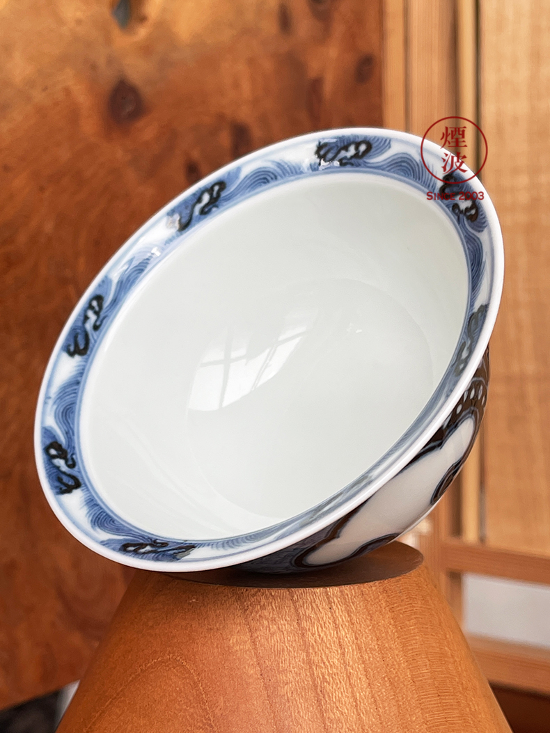 Jingdezhen sleep mountain hidden up reform movement of blue - and - white ruyi lotus pattern sample tea cup tea cups