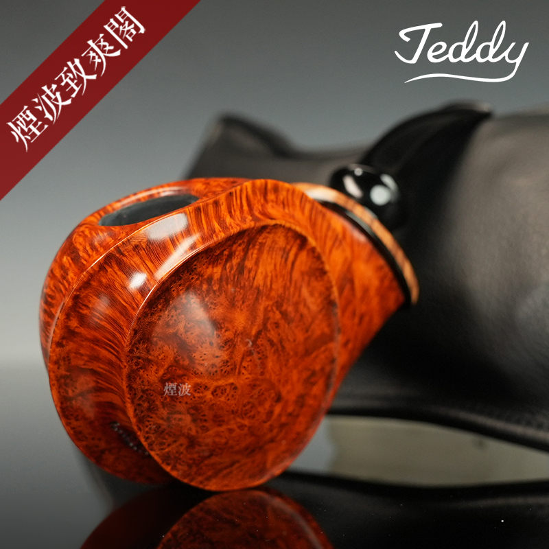 Danish Teddy Knudsen Single Eagle-Grade Pufferfish-Shaped Single-Sided Drum-Shaped Briar Wood Pipe