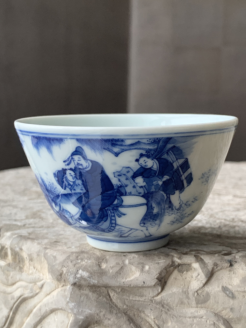 The smoke jingdezhen lesser RuanDingRong made lesser He Zhizhang riding sample tea cup tea cups