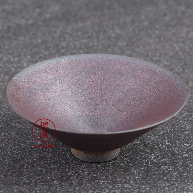 Japanese pottery master expedition just rainbow built large droplets temmoku light tea master cup single cup tea cups