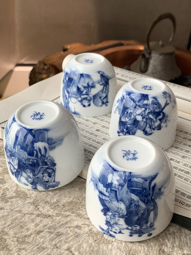 Jingdezhen nine wonderful hand burn hand - made porcelain nine paragraphs ferro, ShouXi cup qianlong chicken cylinder cup